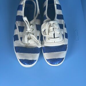 Keds x Kate Spade Blue and Cream Sneakers
